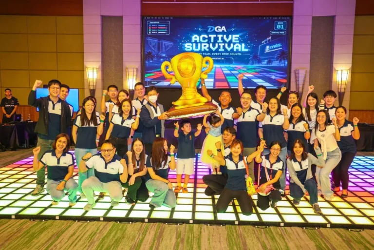 Corporate team event on stage